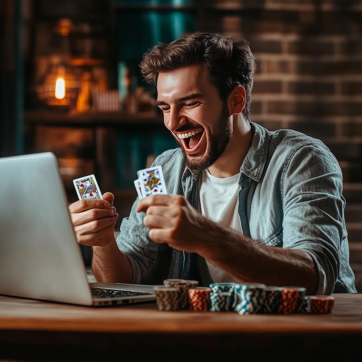 Detail ronde individual menampilkan semua informasi transparansi Detail ronde permainan dengan kartu, taruhan, dan chat dealer
